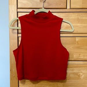 Everlane mockneck crop sleeveless top